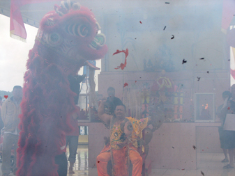 lion dance fire crackers spirit medium